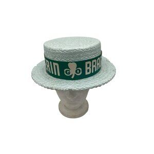 Erin Go Bragh Irish Styrofoam Boater Hat With Shamrock Band St. Patricks Day Acc
